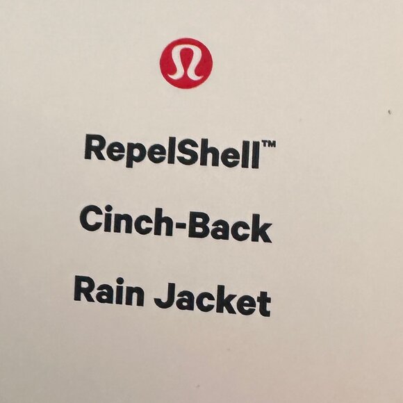 NWT Lululemon | RepelShell Cinch-Back Rain Jacket, Black, Woman's Size 12 - Picture 10 of 12